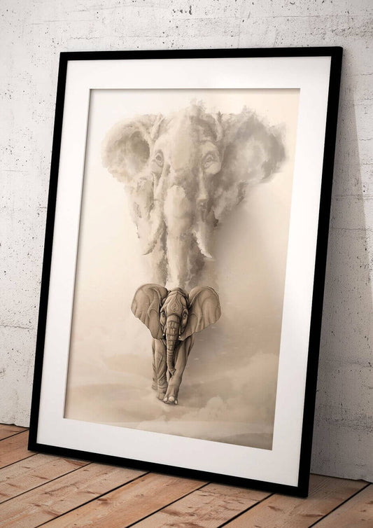 Né pour être sauvage : Éléphant - estampe d'art