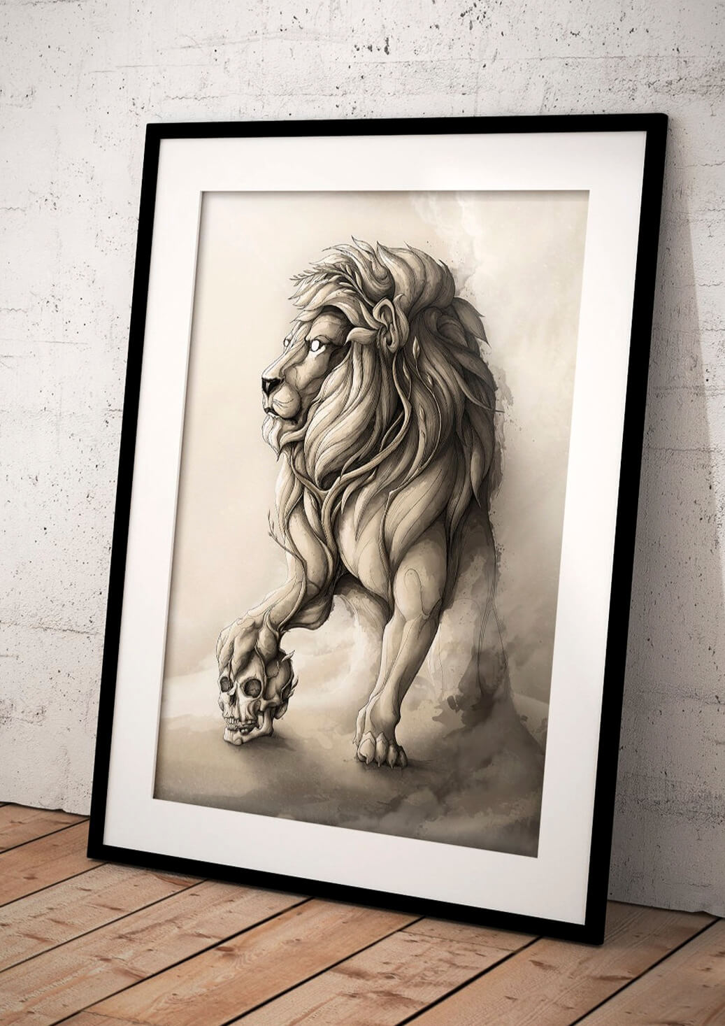 The Wood Lion art print