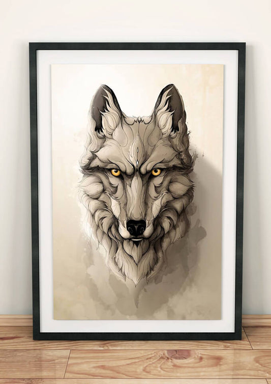 Estampe artistique Le Loup