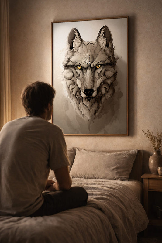Wolf wall art for living room: how to choose the right piece