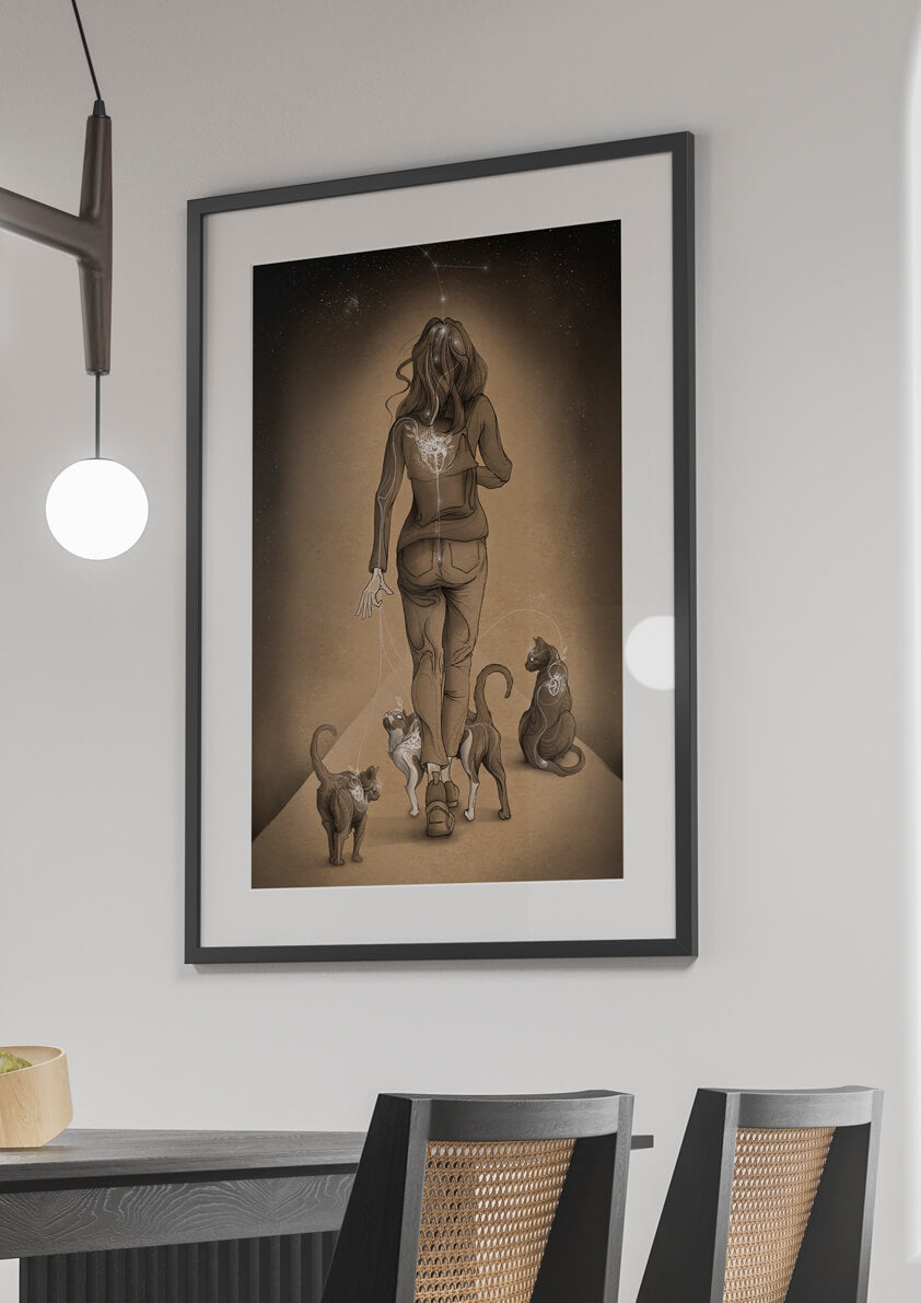 "Body < Mind < CATS < Soul" - limited edition (framed Art)