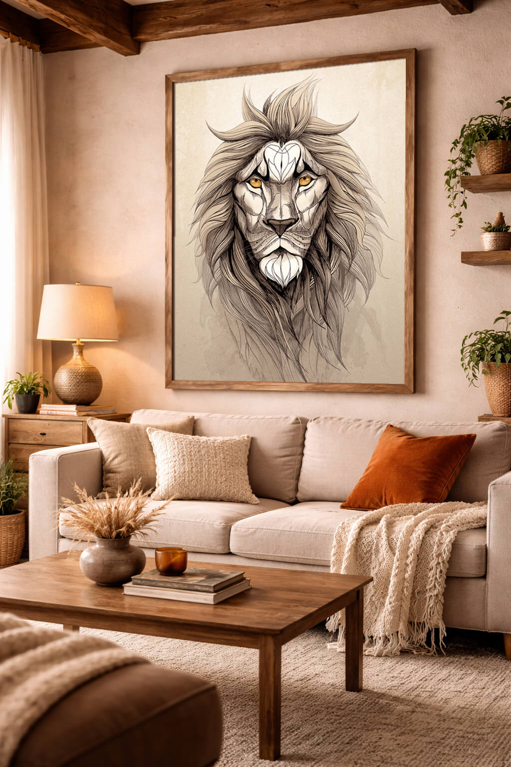 La lámina artística del león