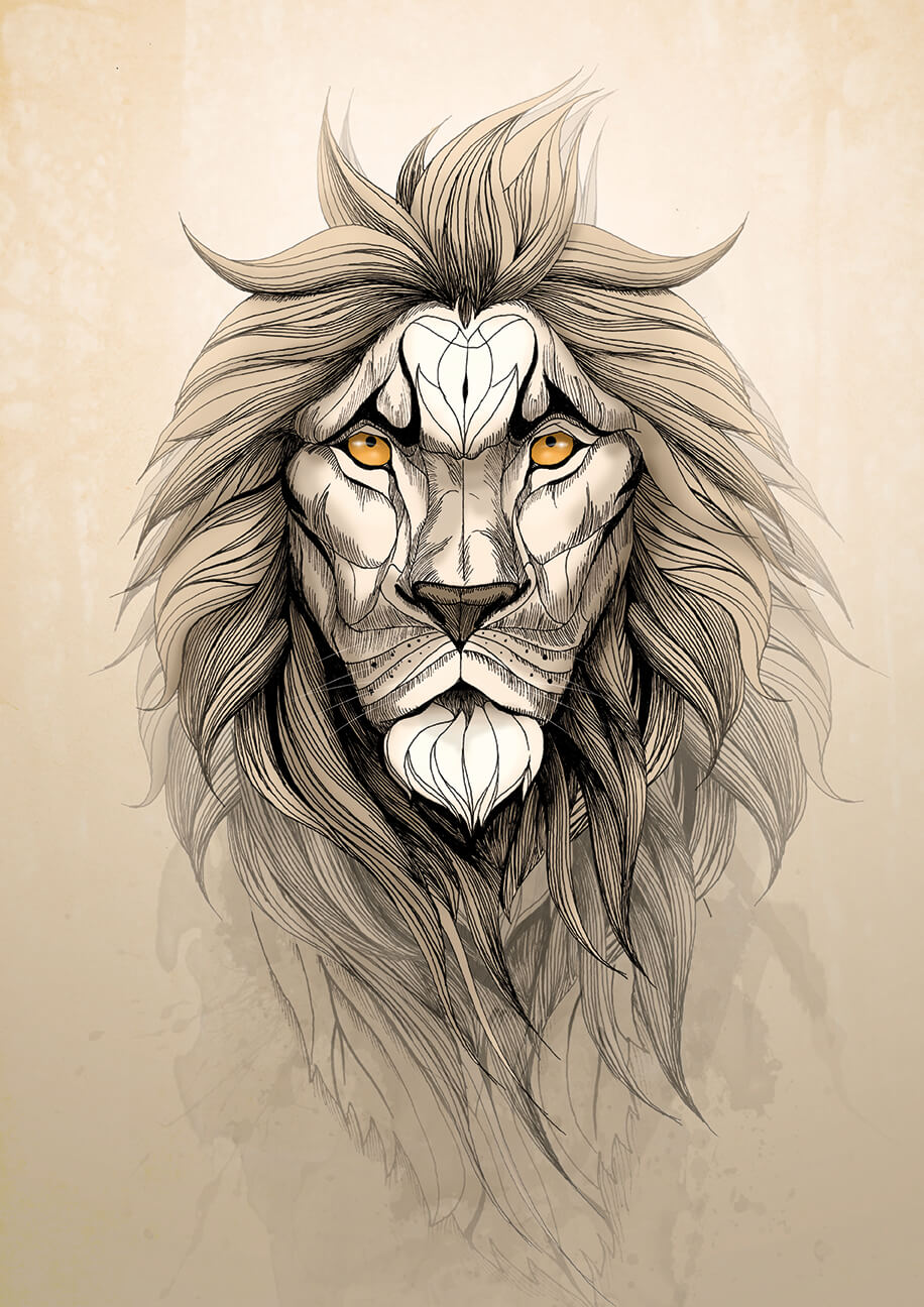 La lámina artística del león
